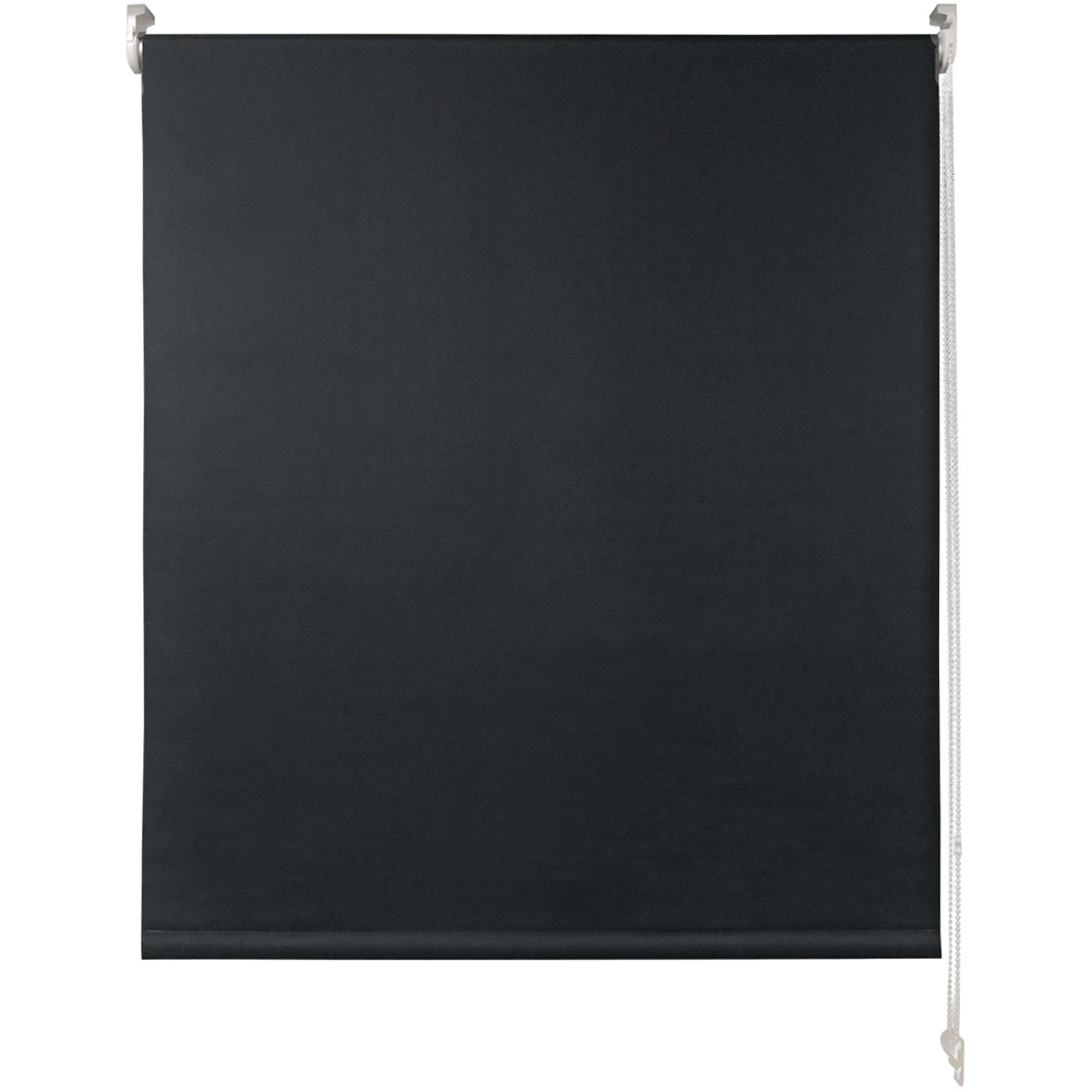 Plain Blackout Roller Blind Charcoal 180cm Image 4