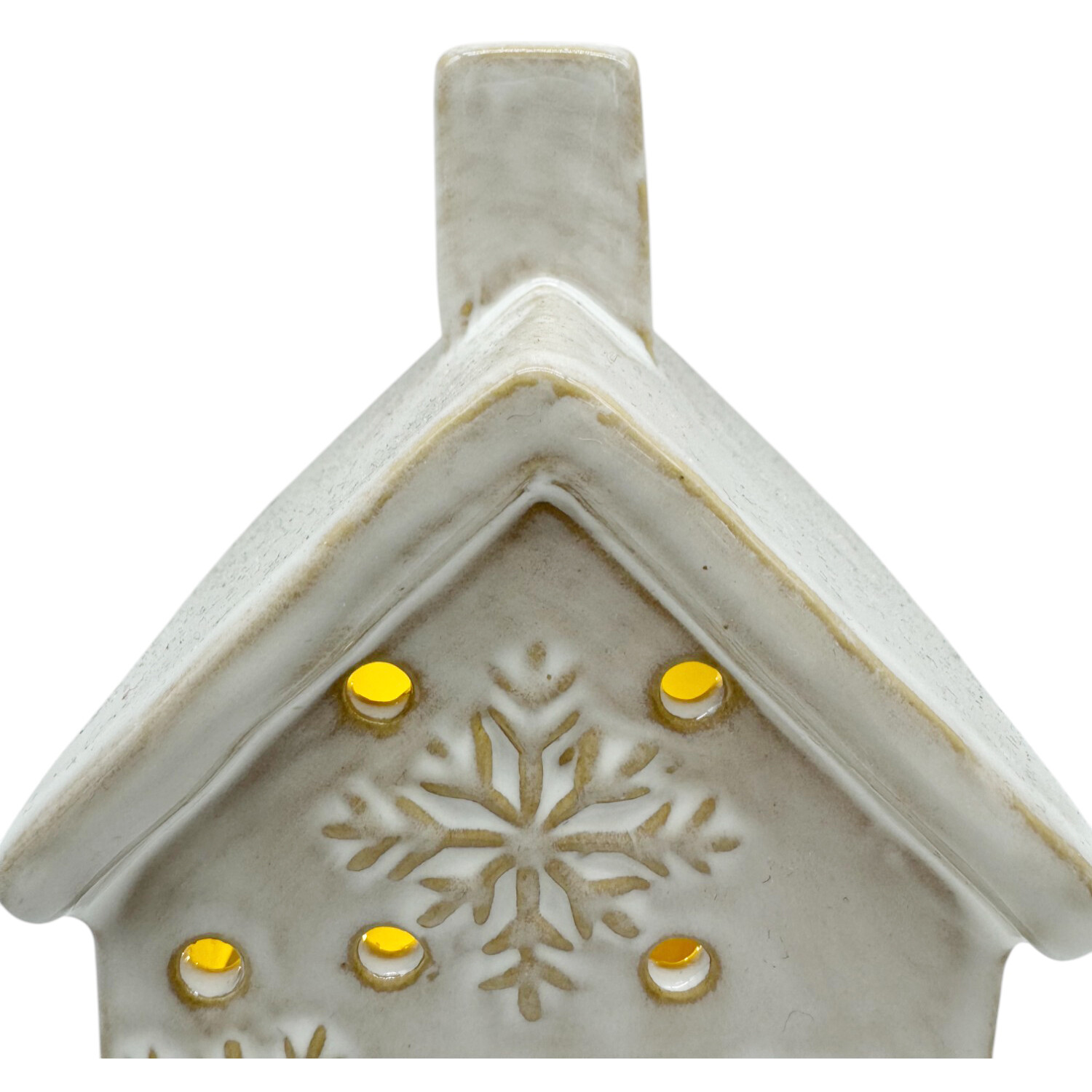 LED Snowflake House Cream Image 3