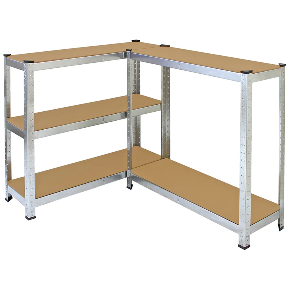 Monster Shop Galwix Galvanised Steel Shelve Racking 90cm Set of 4 Image 4