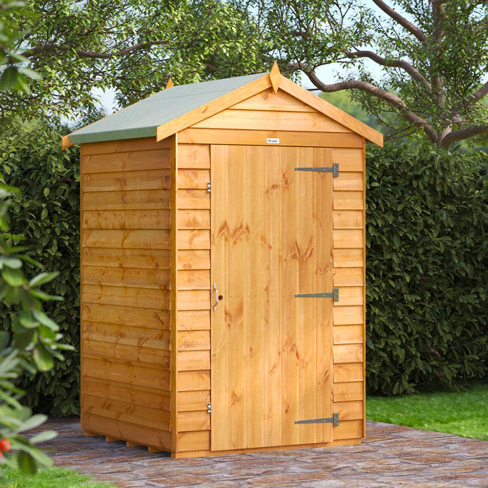 Power Sheds 4 x 4ft Overlap Apex Wooden Shed Image 2