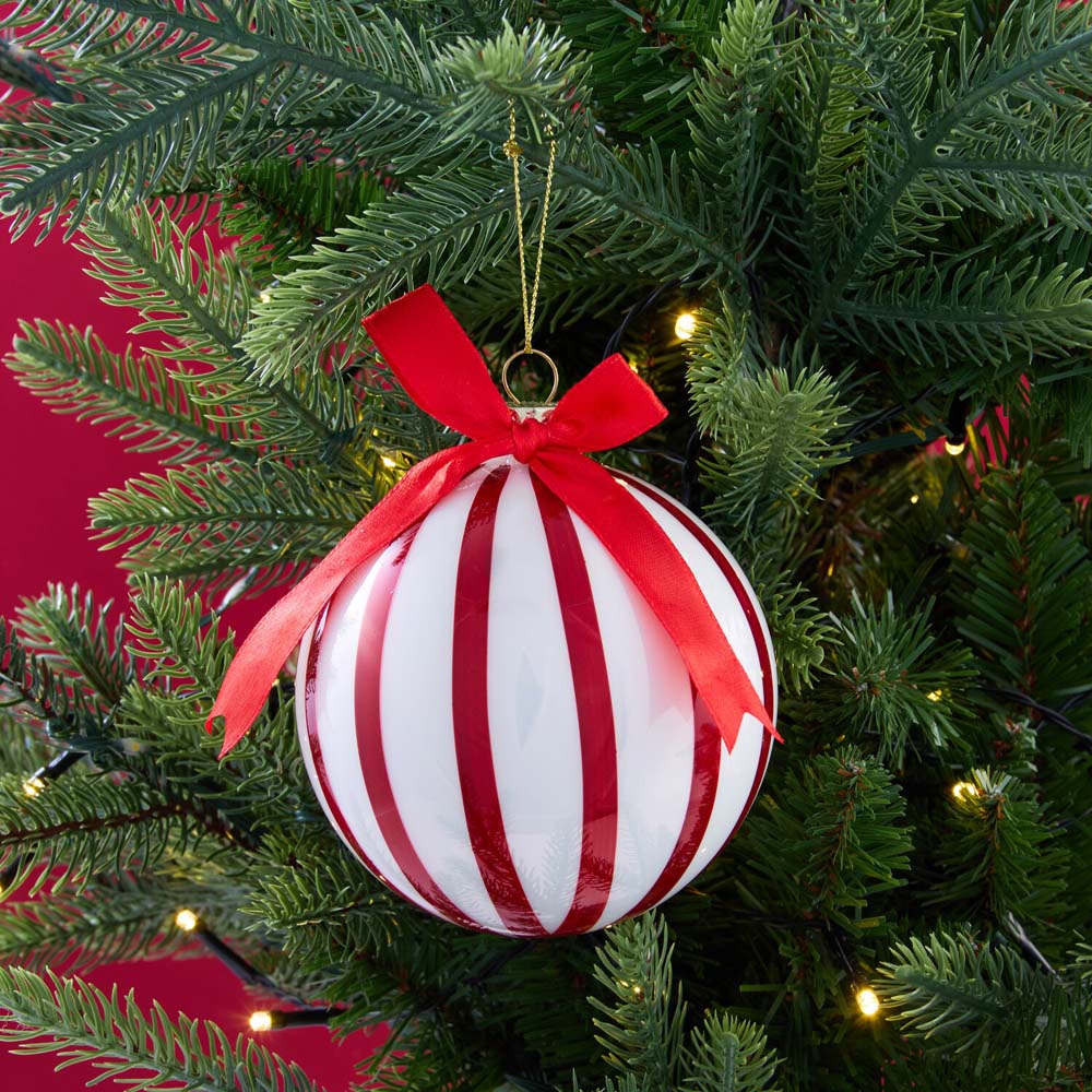 Candy Cane Bauble with Bow Image 5