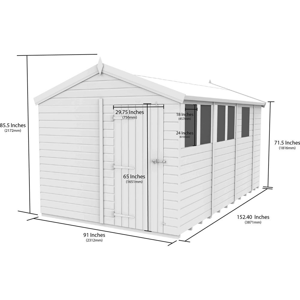 DIY Sheds 8 x 13ft Tongue and Groove Timber Apex Garden Shed Image 9
