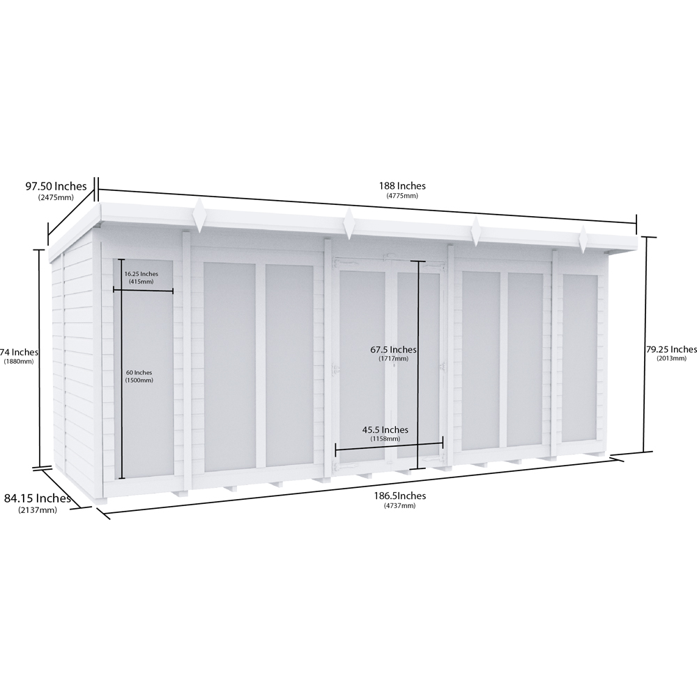 DIY Sheds 16 x 7ft Tongue and Groove Timber Pent Summerhouse Image 7