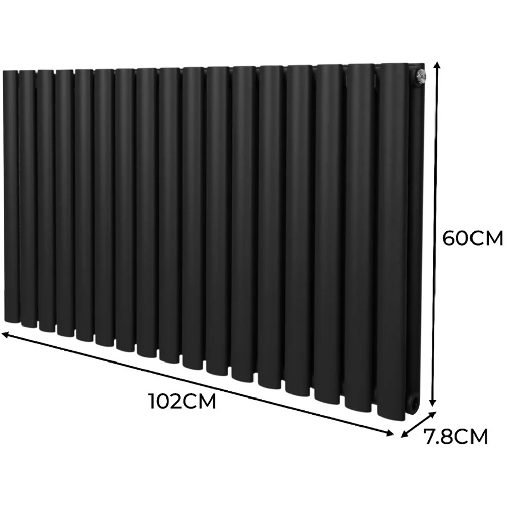 Monster Shop 4562BTU Black Oval Column Radiator and Valves 600 x 1020mm Image 6