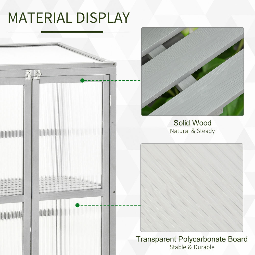 Outsunny Wooden Polycarbonate Cold Frame Image 6