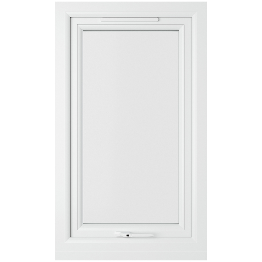 Crystal Top Hung Opener Grey and White Clear Glass uPVC Triple Glazed Window 1040 x 610mm Image 2