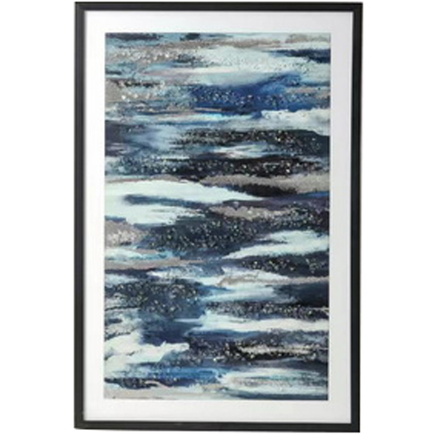 Dark Blue Jewelled Framed Art - Dark Blue Image 6