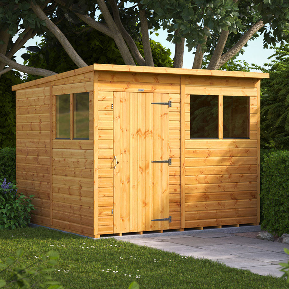 Power Sheds 8 x 8ft Pent Wooden Shed Image 2