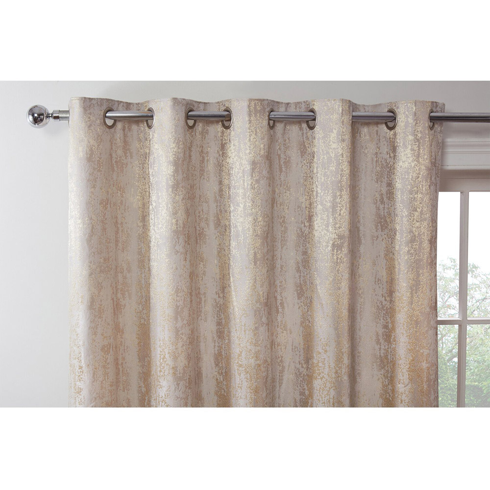 Divante Agadir Champagne Jacquard Eyelet Curtains 229 x 229cm Image 3