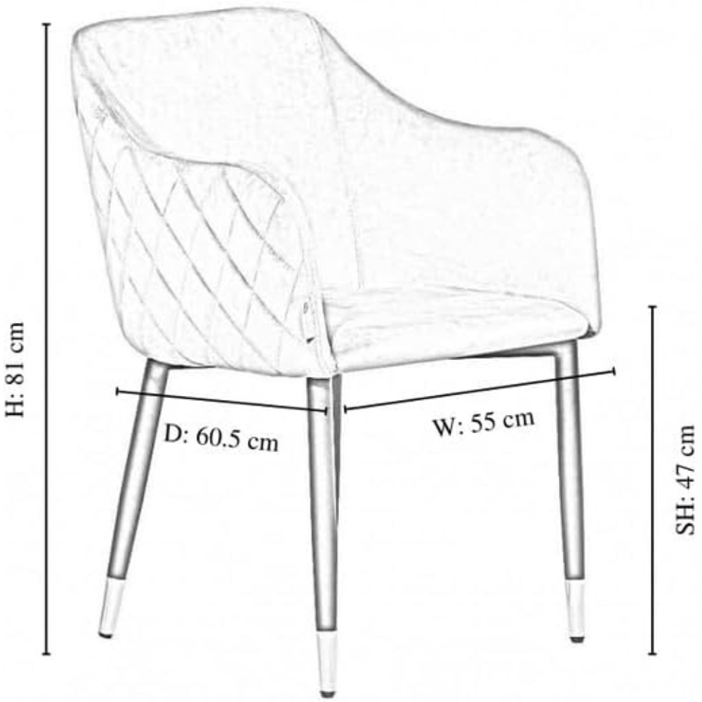Life Interiors Verona Brown and Gold Velvet Upholstered Dining Chair Image 7