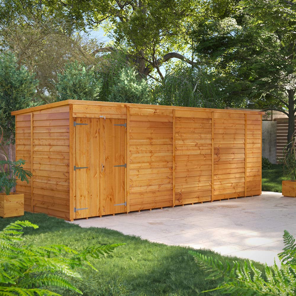Power 18 x 6ft Double Door Overlap Pent Garden Shed Image 2