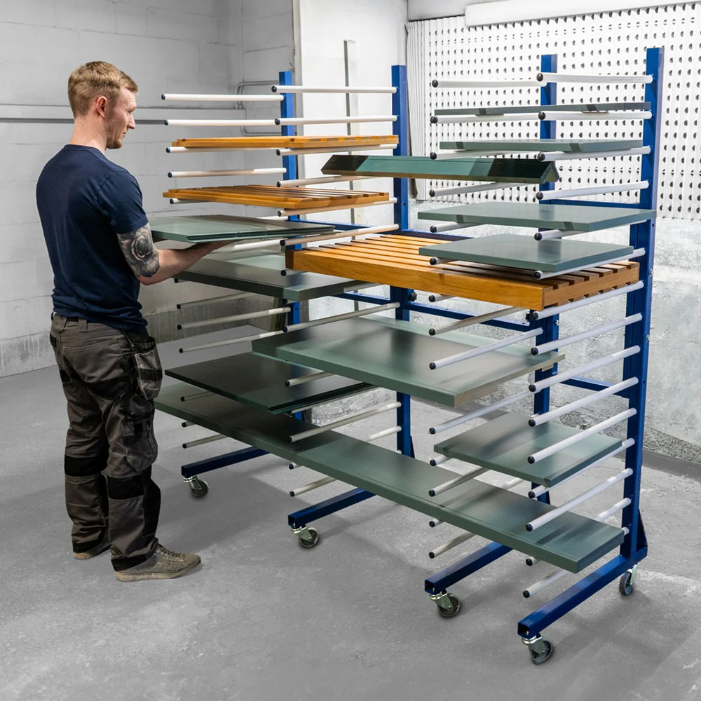 Monstershop Combi Spray Blue Drying Rack Trolley 4 Pack with 3 Connector Image 2