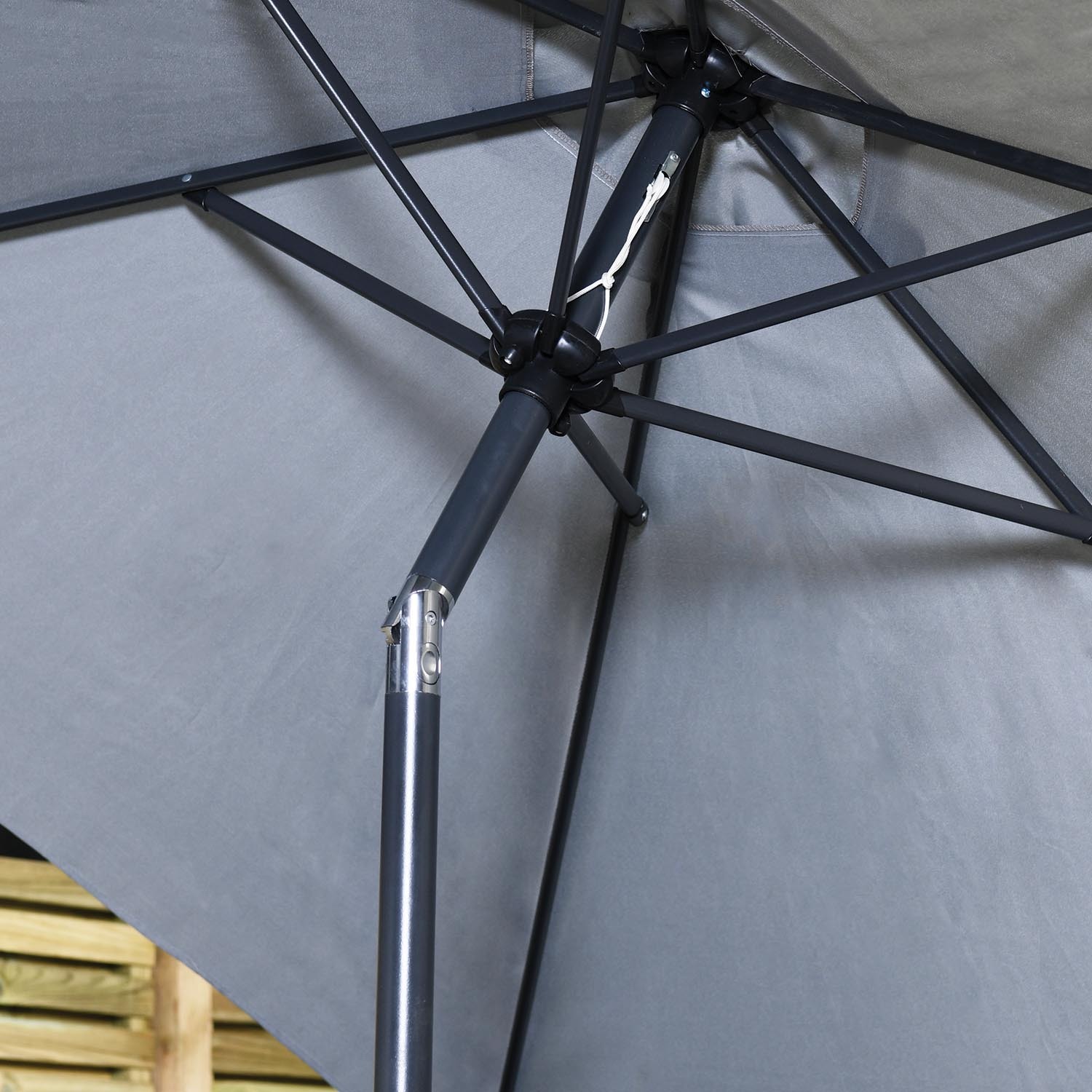 Grey Crank and Tilt Parasol 3m Image 3
