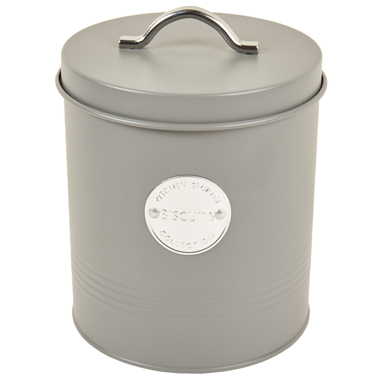 Ribbed Canister - Grey / 18.8cm / Biscuit Image 2