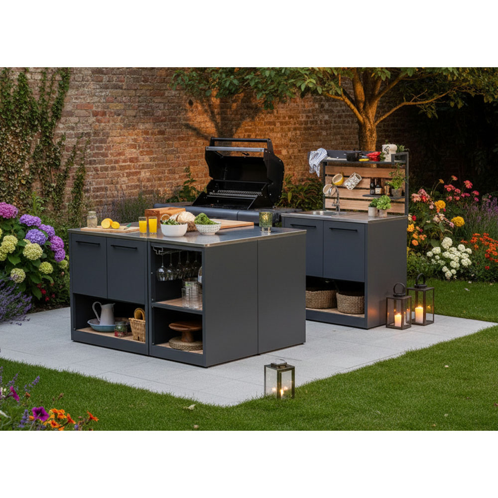 Sahara 2 Door Single Shelf Kitchen Island Unit Image 8