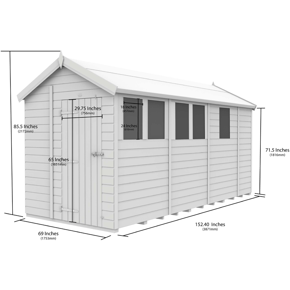 DIY Sheds 6 x 13ft Tongue and Groove Timber Apex Garden Shed Image 9