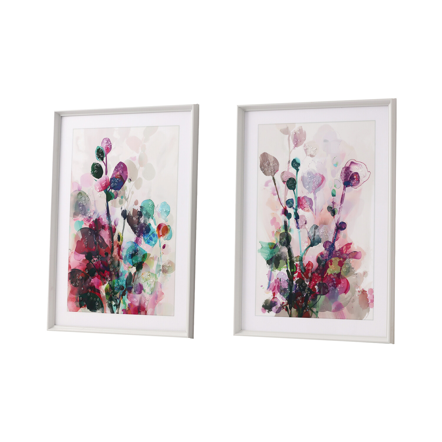Watercolour Bloom Embellished Framed Art Multicolour Image 8
