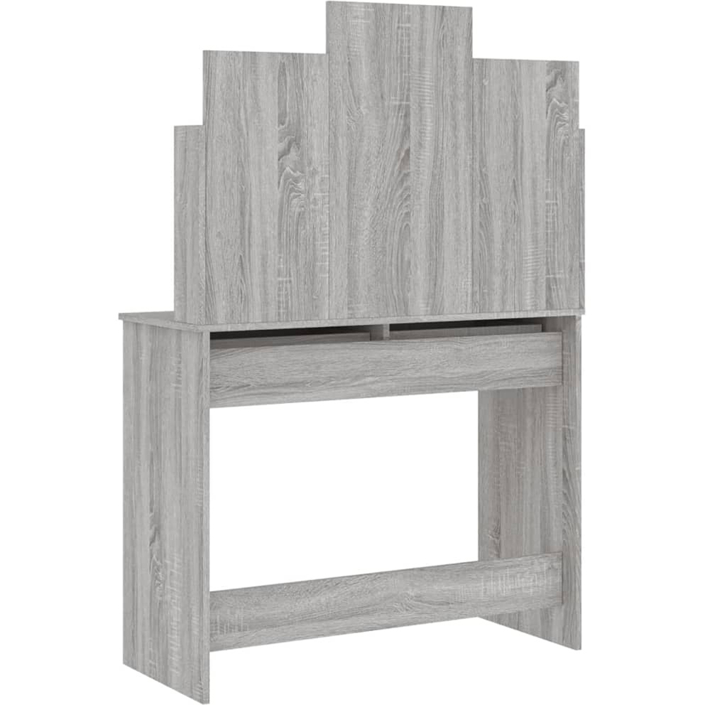 Walplus 2 Drawer 4 Shelf Grey Sonoma Dressing Table with Mirror Image 7