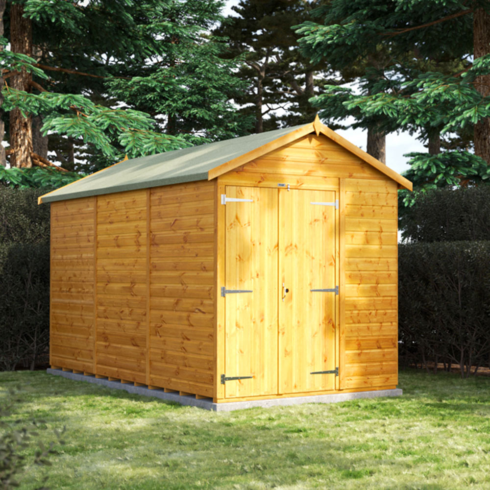 Power Sheds 12 x 6ft Double Door Apex Wooden Shed Image 2