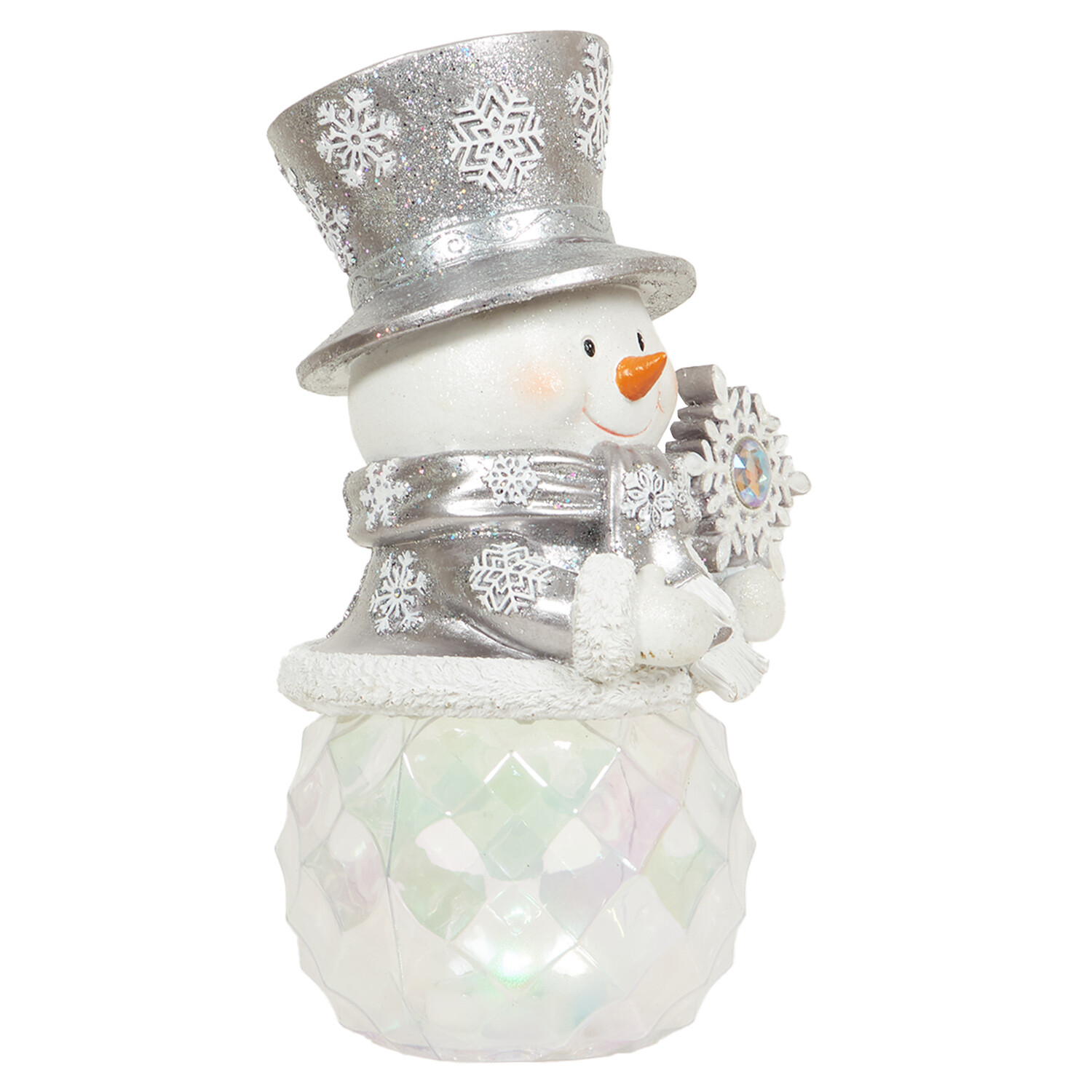 Colour Changing LED Snowman - Silver Image 4