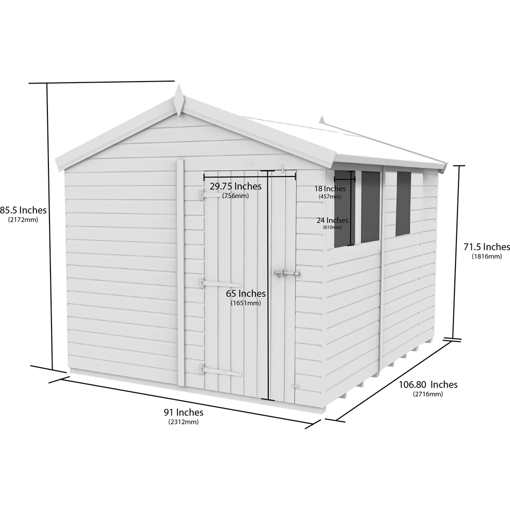 DIY Sheds 8 x 9ft Tongue and Groove Timber Apex Security Shed Image 8