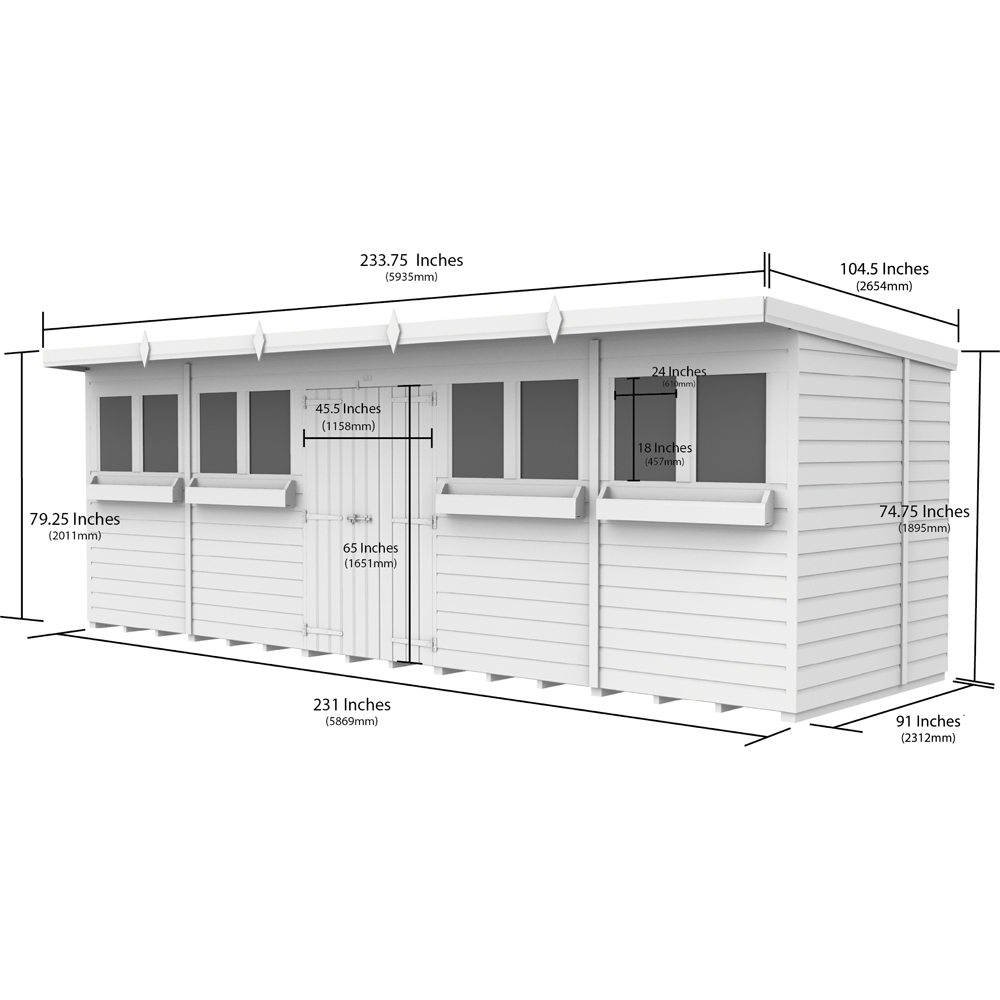 DIY Sheds 20 x 8ft Tongue and Groove Timber Pent Summer Garden Shed Image 8