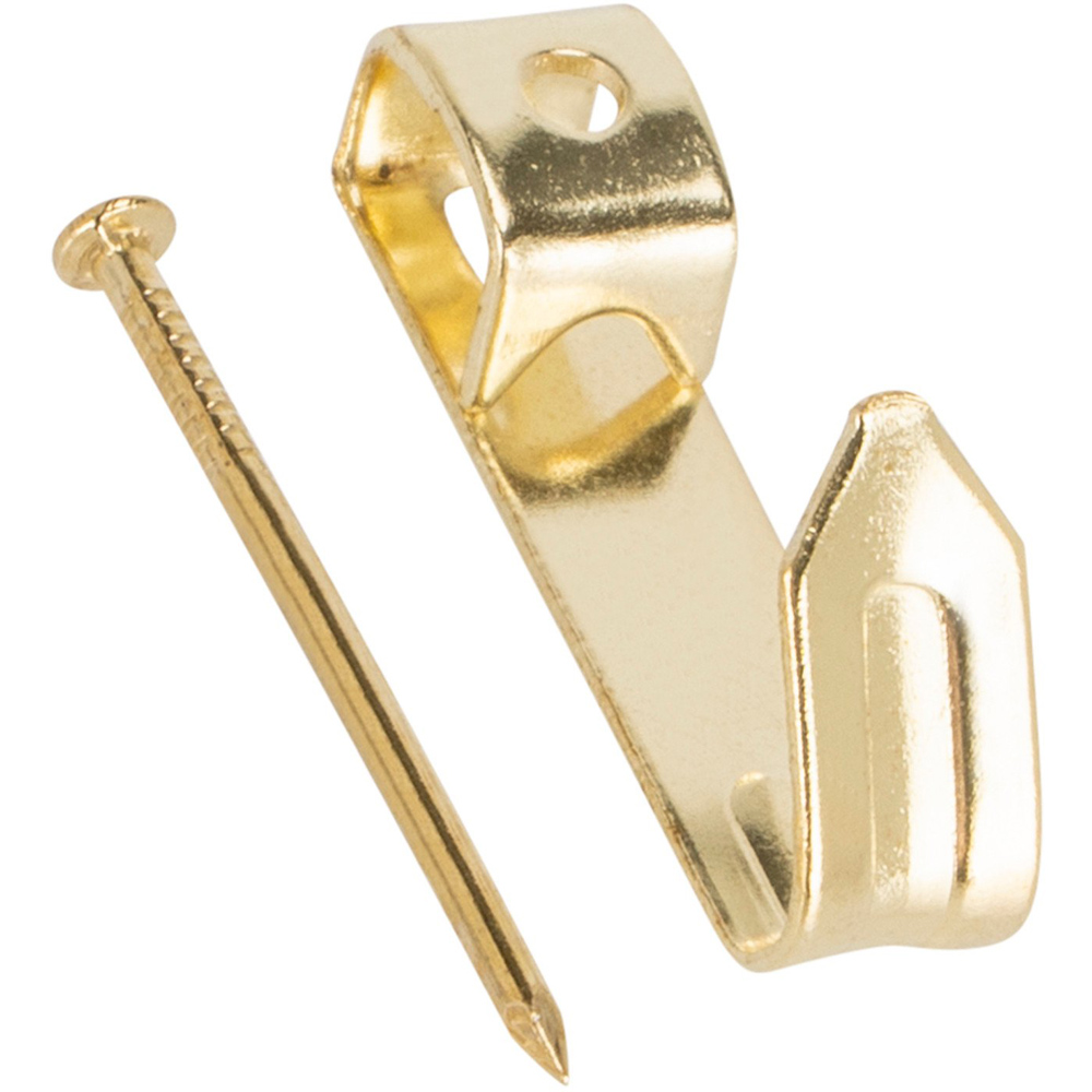 Hiatt Brassed Picture Hook and Pin 8 Pack Image 2