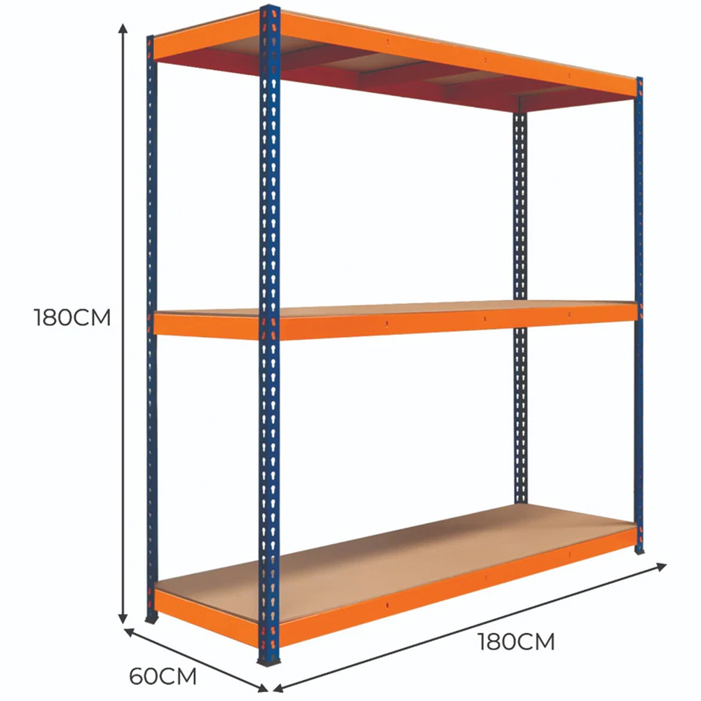Monster Shop S Rax 3 Shelf Blue and Orange Shelving Unit Image 6
