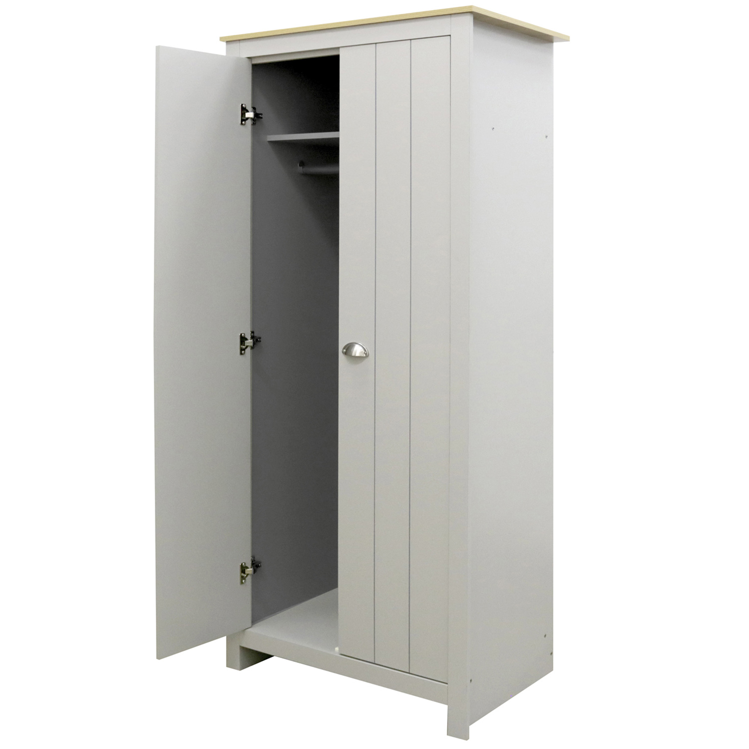 Lexington 2 Door Grey Wardrobe Image 4