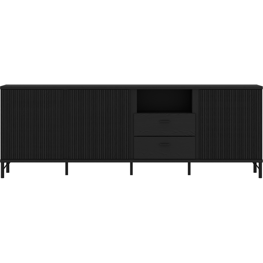 Furniture To Go Lusaka Black Graphite 3 Door 2 Drawer Single Shelf TV Cabinet Image 2