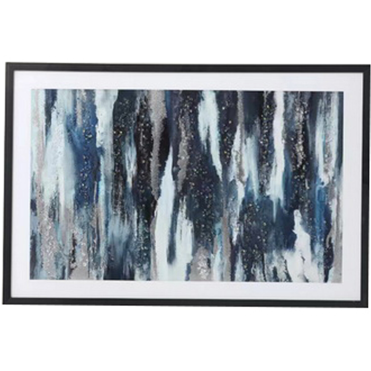 Dark Blue Jewelled Framed Art - Dark Blue Image 3