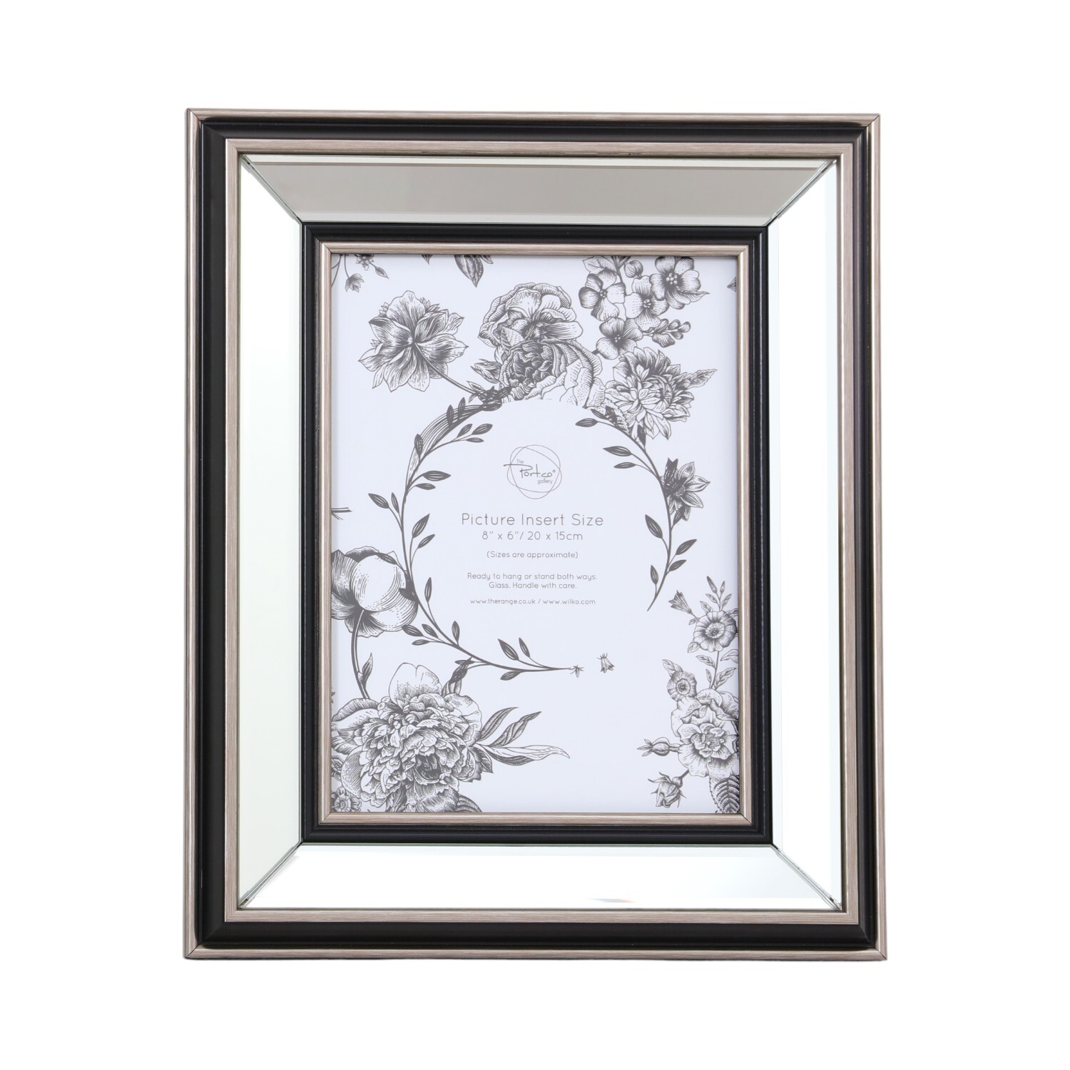 Mode Mirrored Photo Frame Silver 8 x 6in Image 2