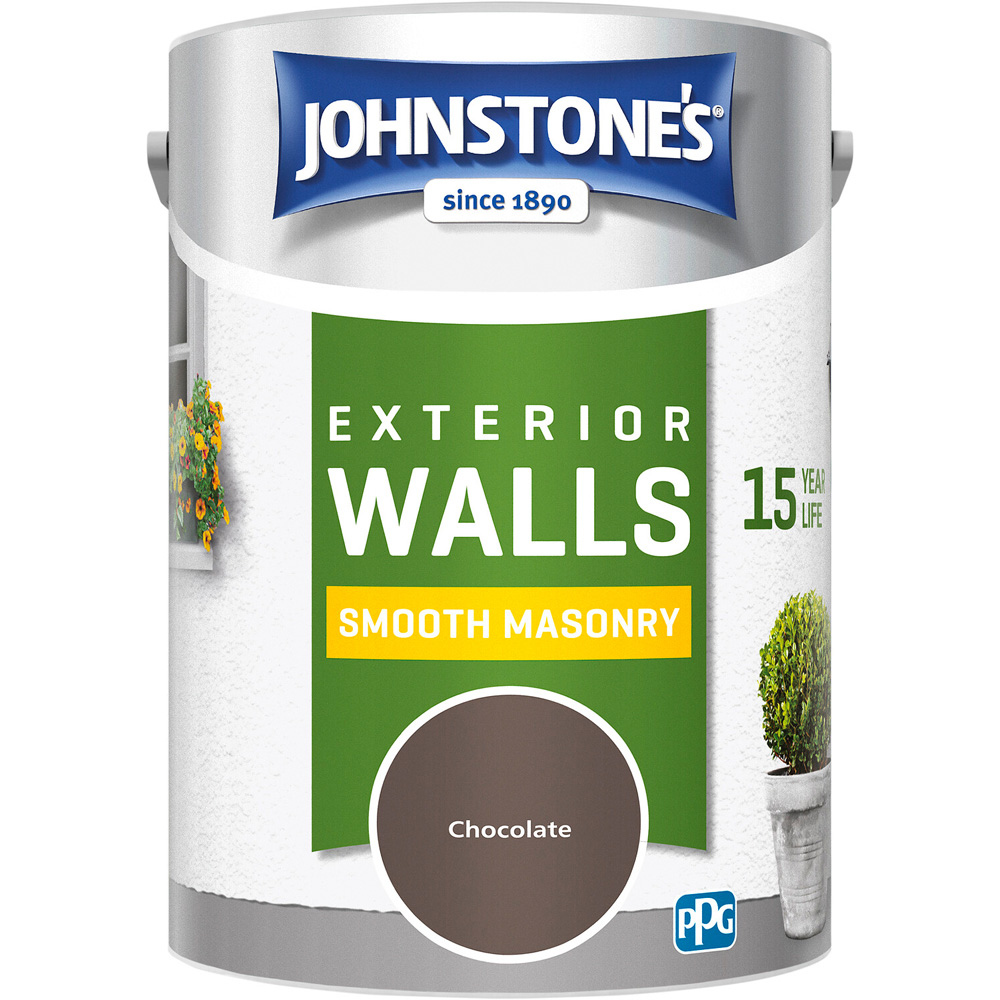 Johnstone's Smooth Masonry Chocolate Paint 5L Image 2
