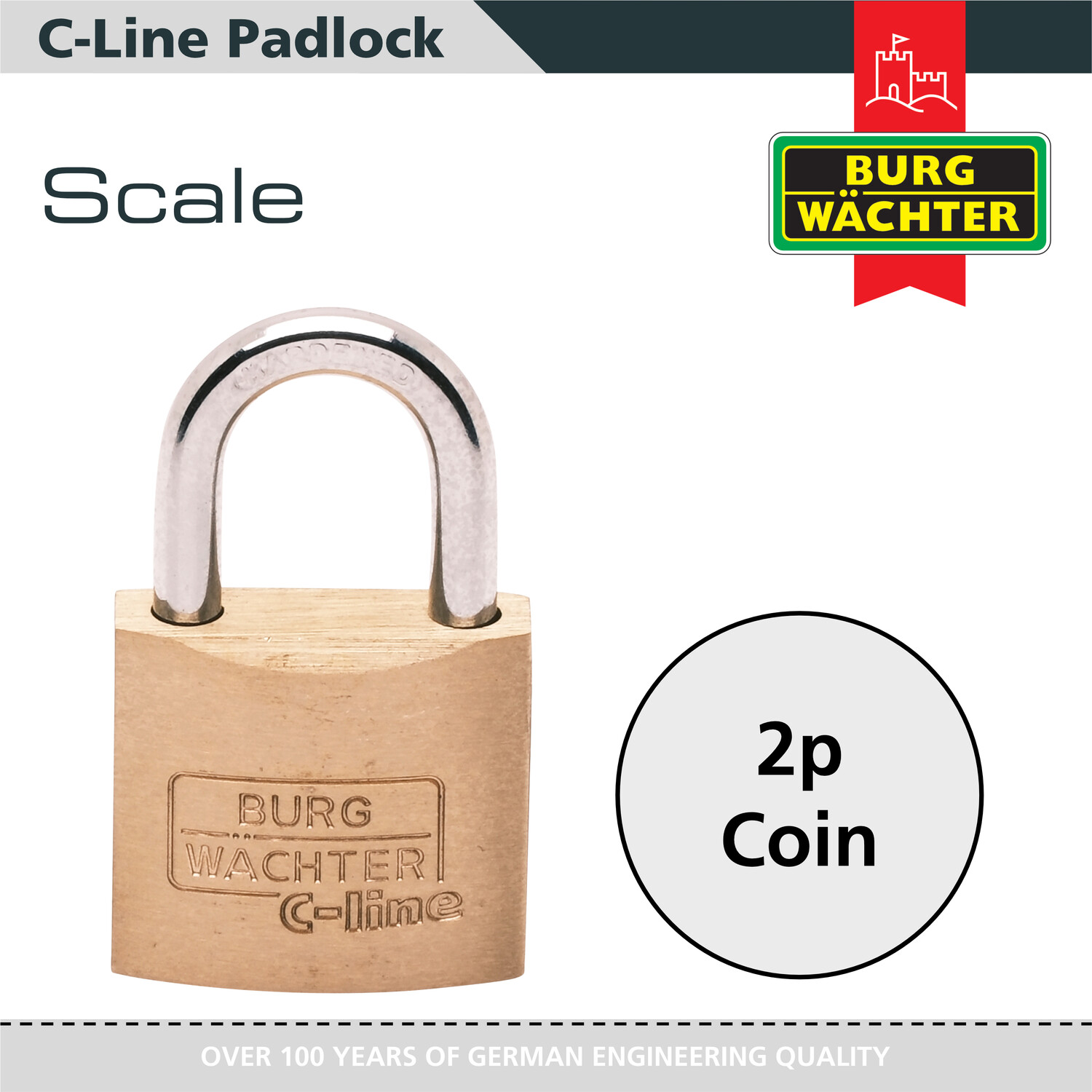 C Line Brass Padlock Brass 30mm Image 4
