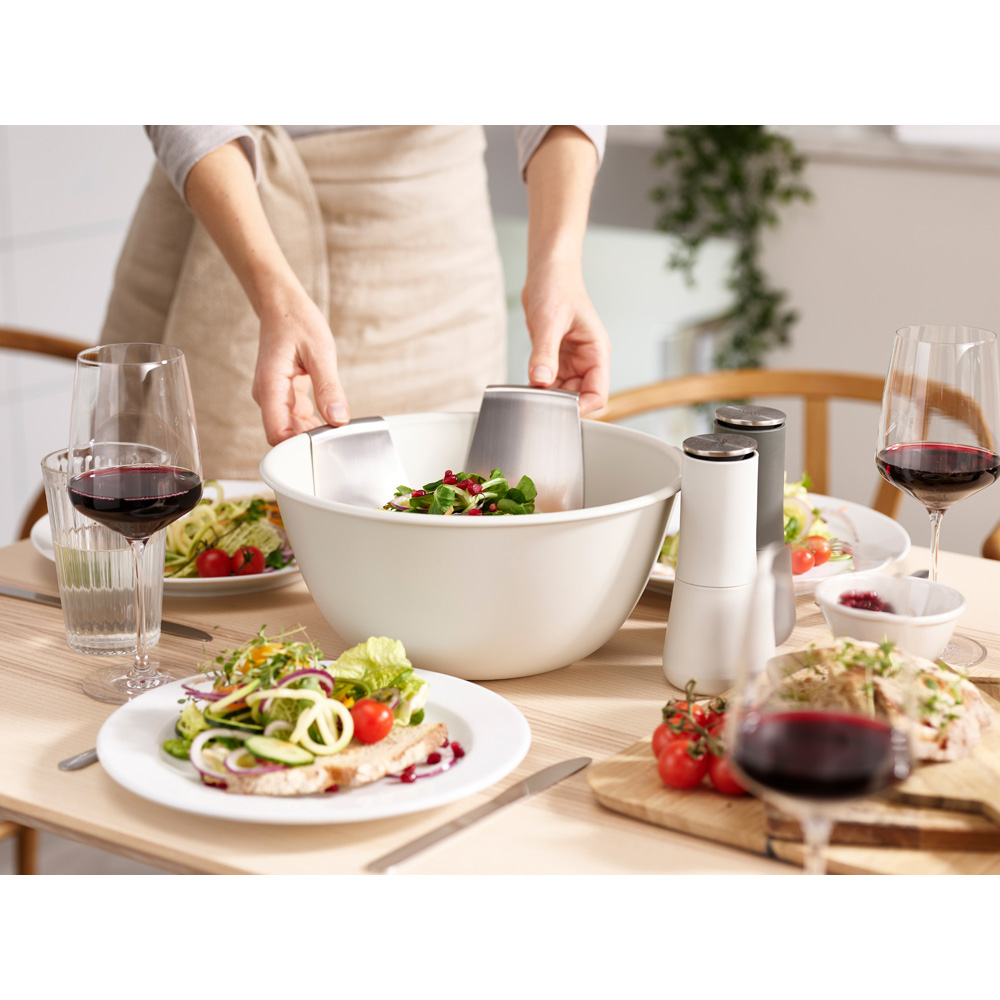 Joseph Joseph Uno Stone Stainless Steel Salad Bowl and Server Set 30cm Image 2
