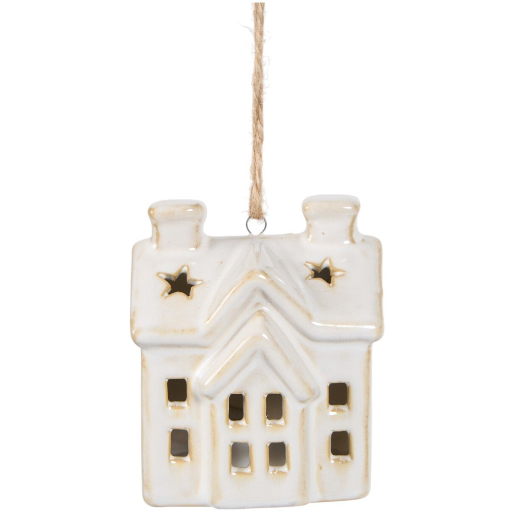 Reactive Glaze LED House Hanging Decoration Image 6