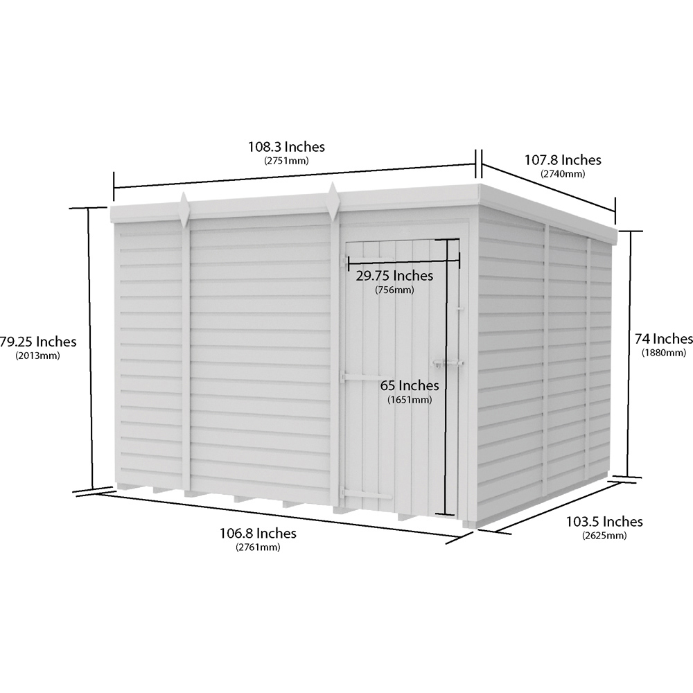 DIY Sheds 9 x 9ft Timber Pent Garden Shed Image 9