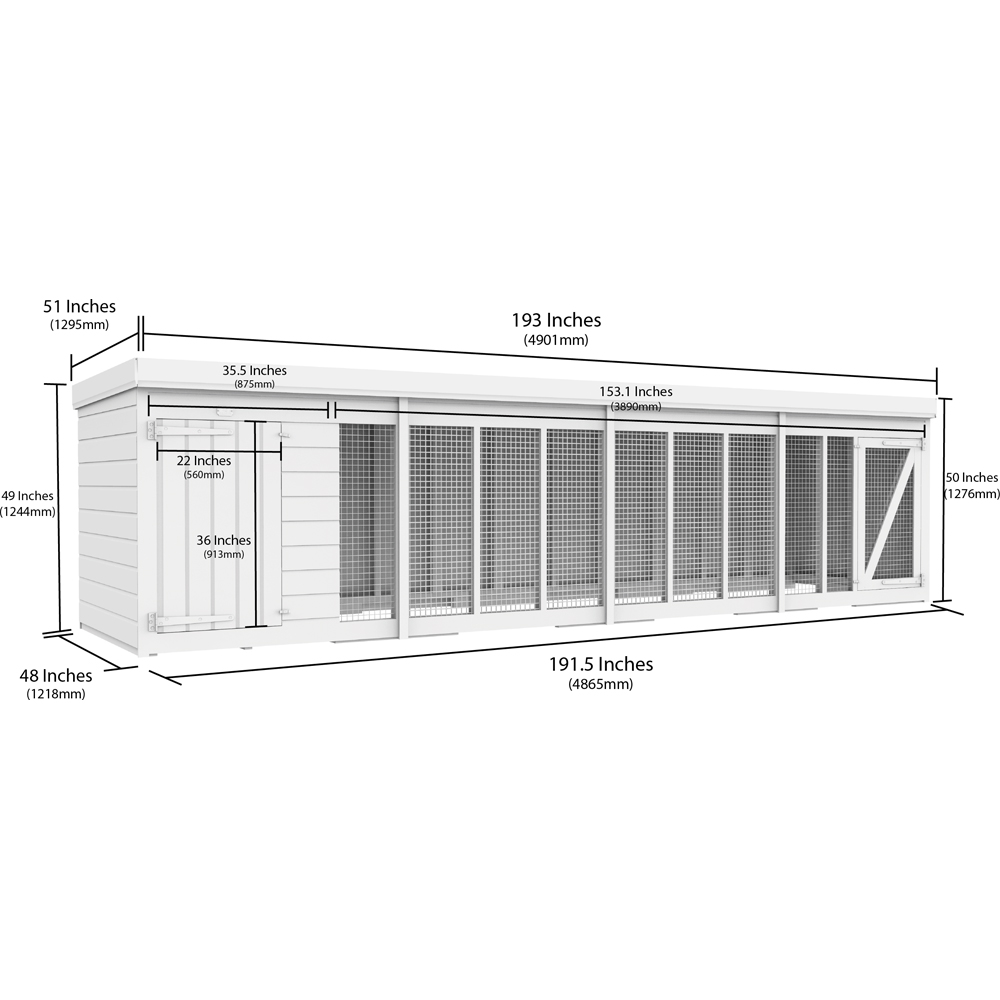 DIY Sheds 16 x 4ft Pressure Treated Tongue and Groove Timber Dog Kennel and Run Image 8
