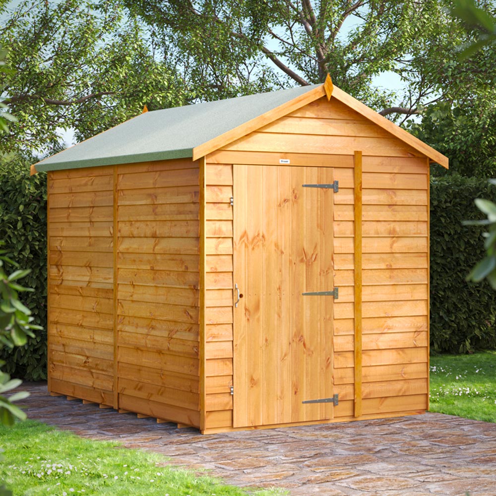 Power Sheds 8 x 6ft Overlap Apex Wooden Shed Image 2