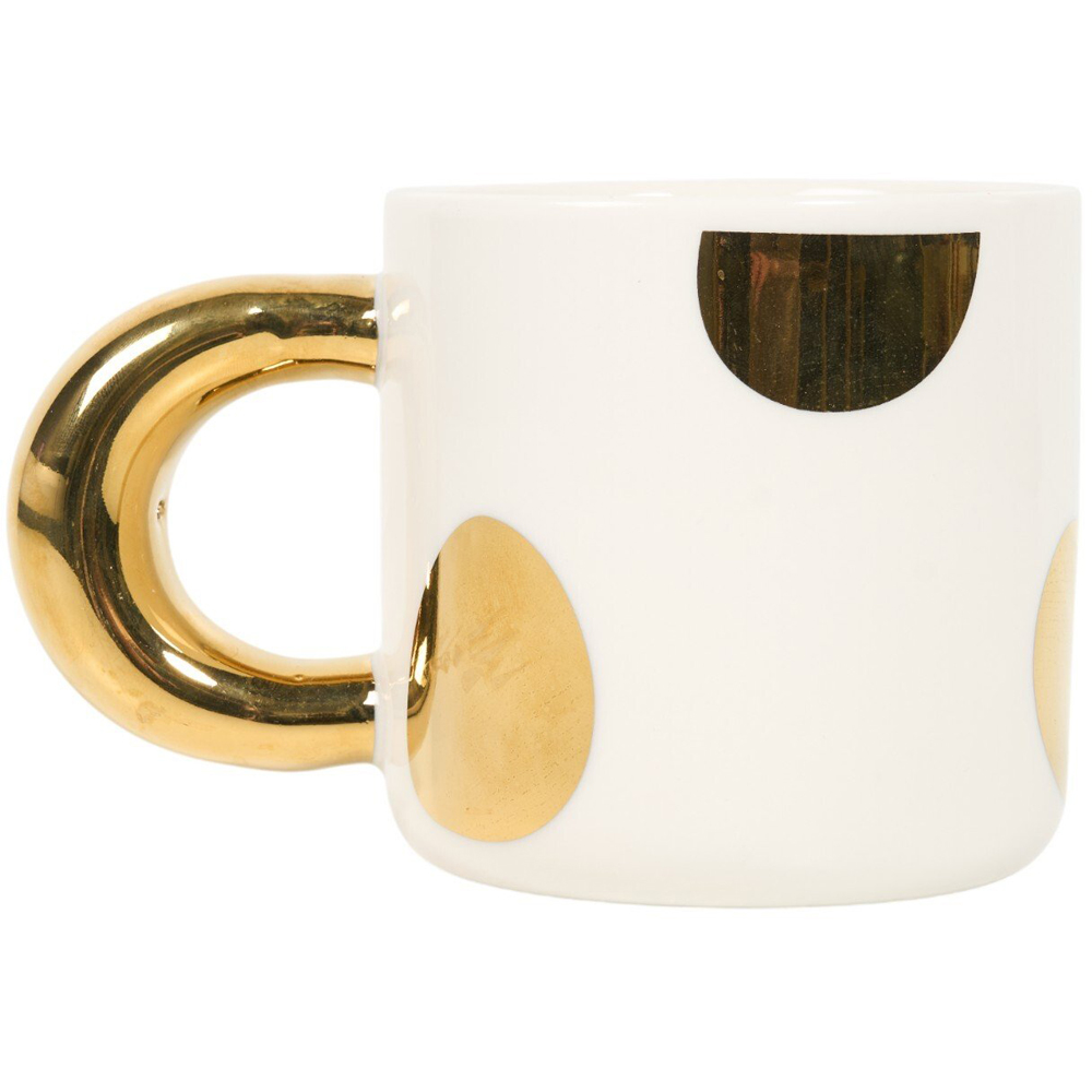 Gold Decal Mug with Metallic Handle White Image 2