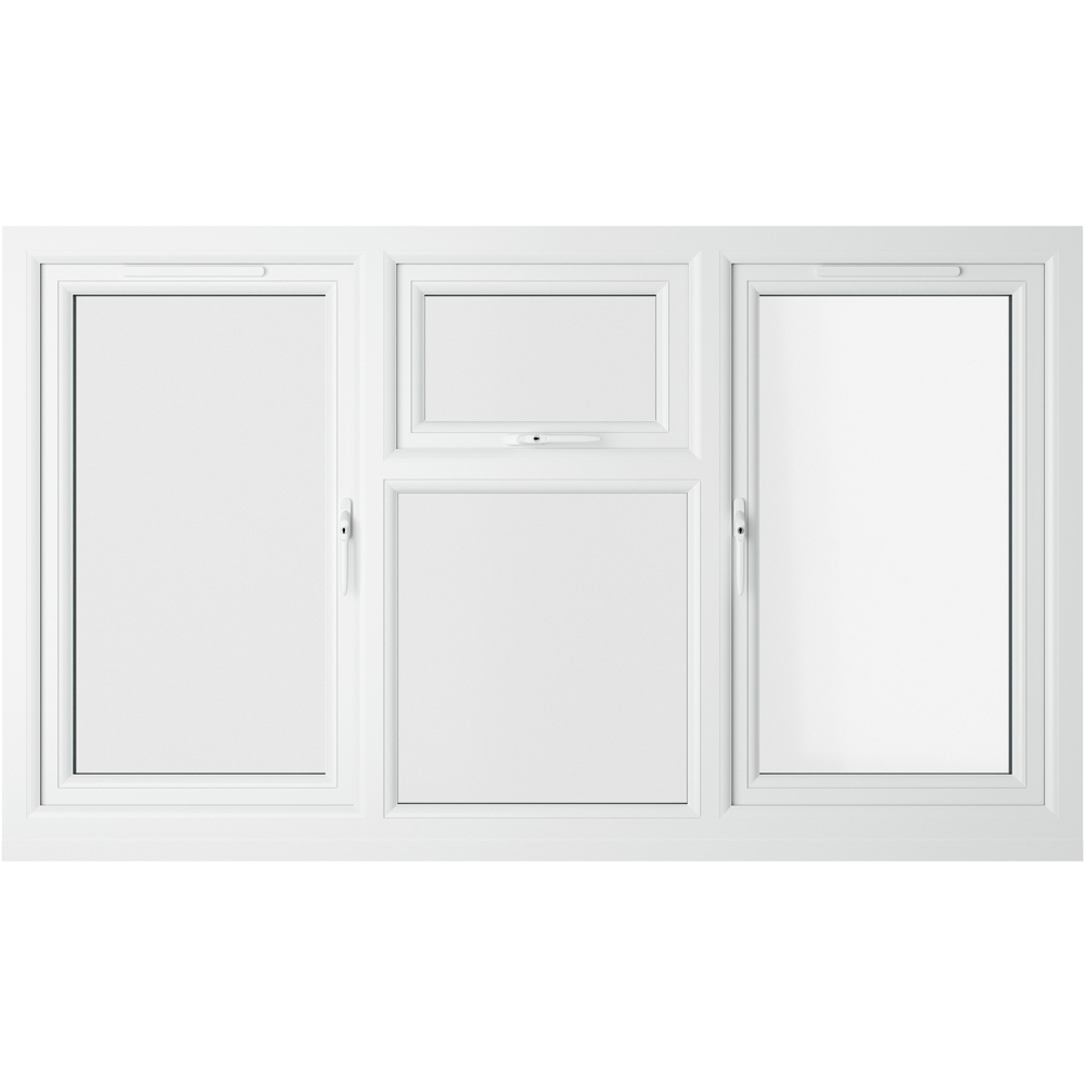 Crystal LH and RH Side Hung and Top Centre Grey White Clear Glass uPVC Double Glazed Window 1770 x 965mm Image 2