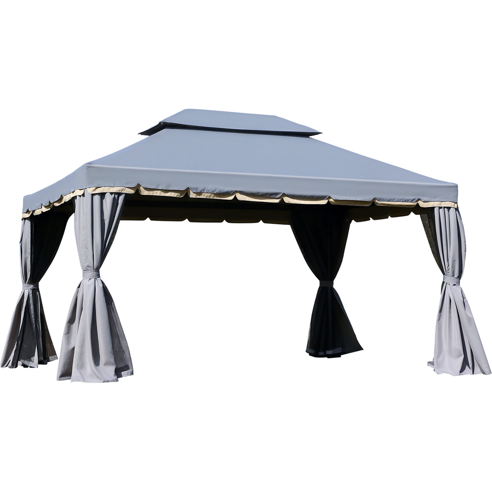 Gazebo Marquee Pavilion Patio Tent Grey Image 2