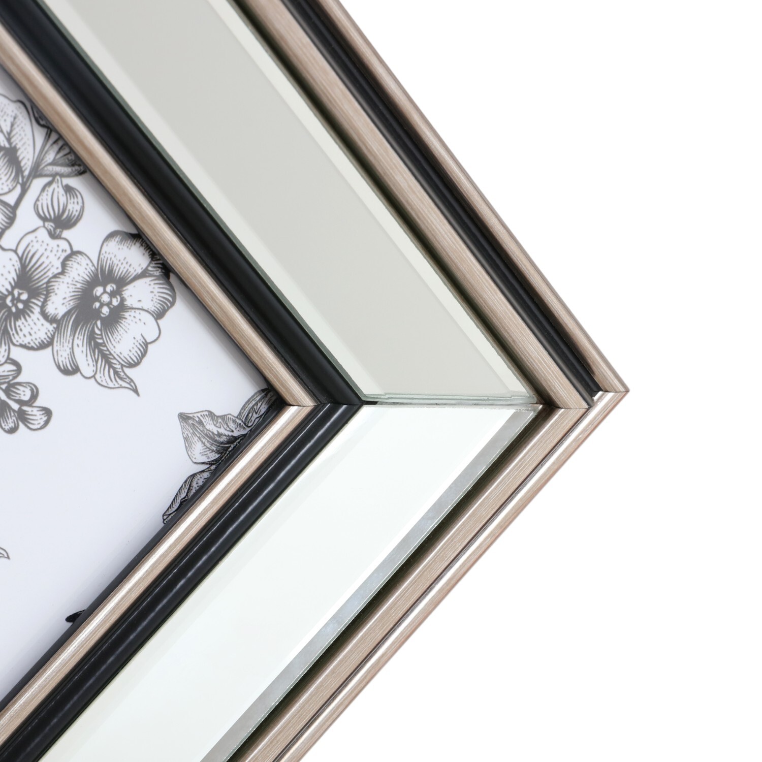Mode Mirrored Photo Frame Silver 8 x 6in Image 4