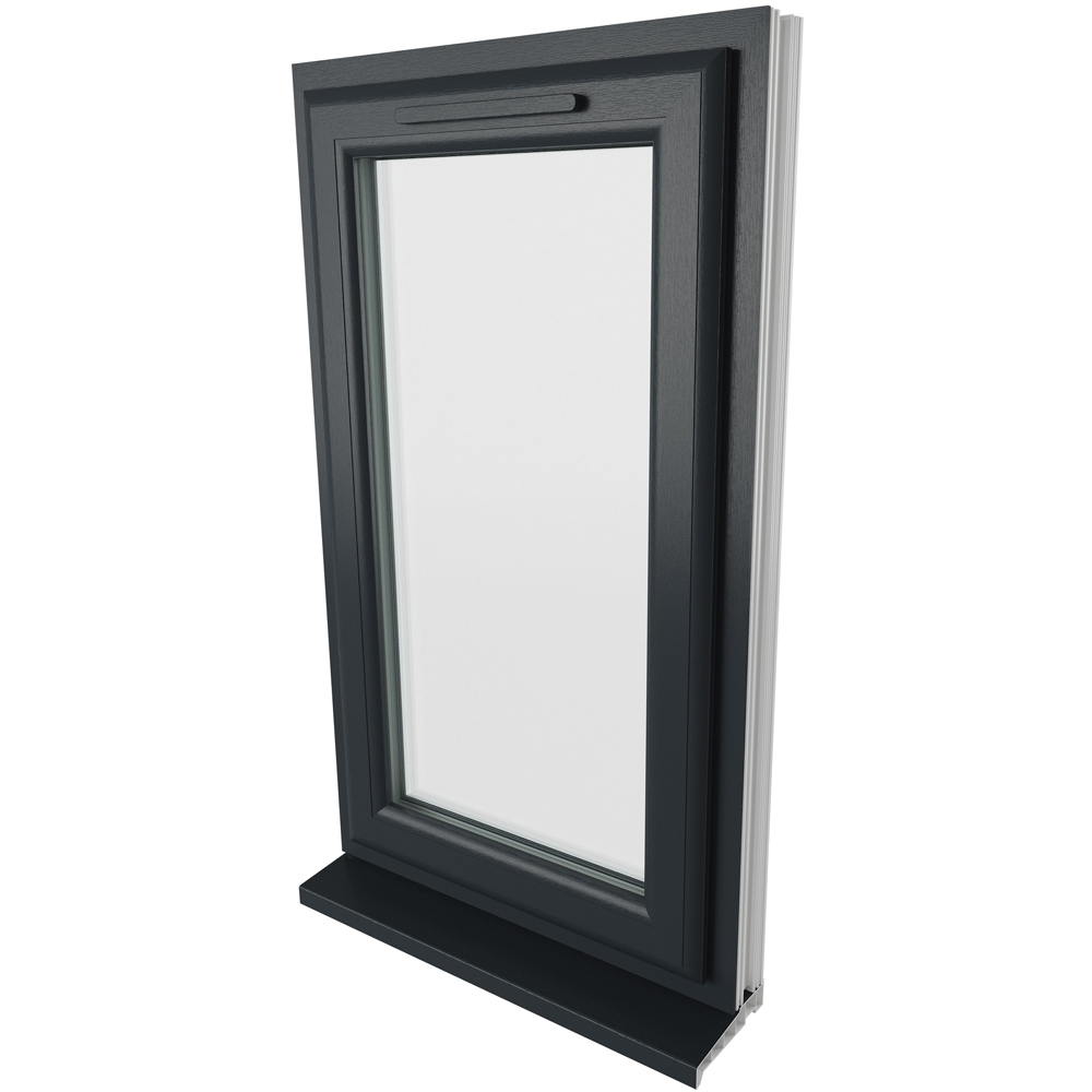 Crystal LH Side Hung Grey and White Clear Glass uPVC Triple Glazed Window 610 x 1040mm Image 9