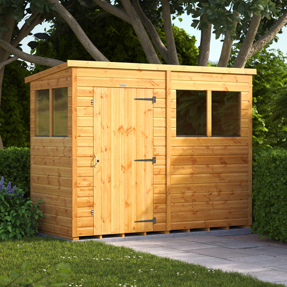 Power Sheds 8 x 4ft Pent Wooden Shed Image 2
