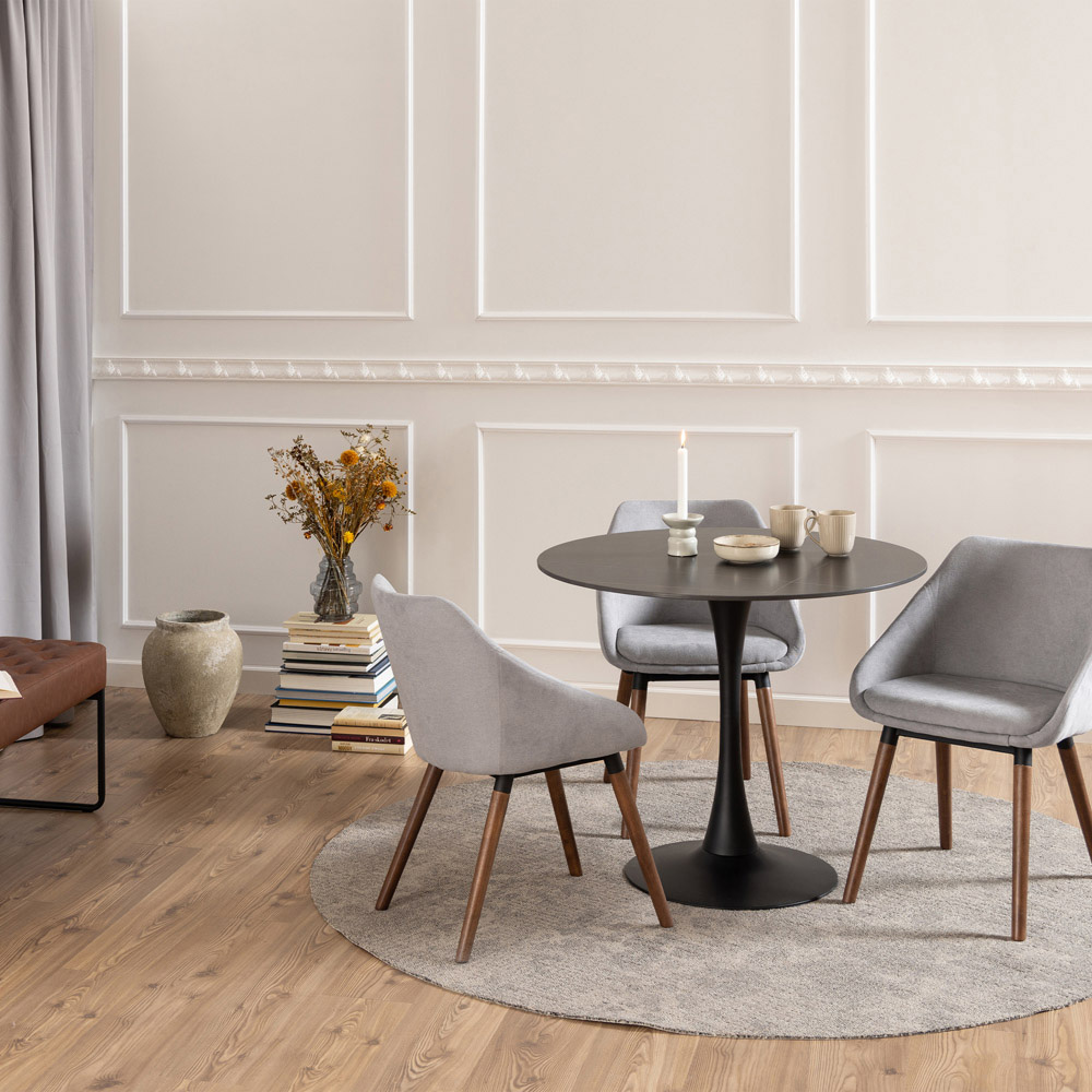 Furniture To Go Malta Black Ceramic 4 Seater Round Dining Table Image 9