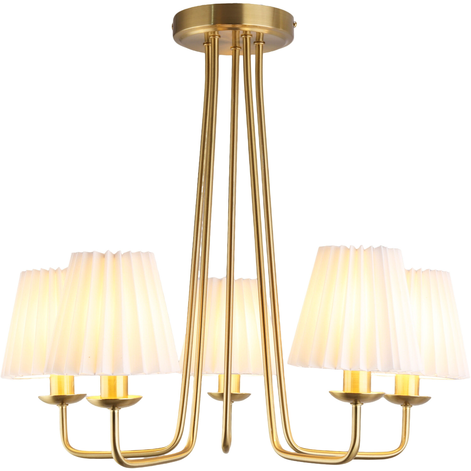 Poppy 5 Light Ceiling Fitting Brass Image 6
