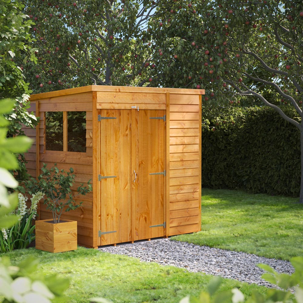 Power 6 x 6ft Overlap Pent Double Door Shed Image 2