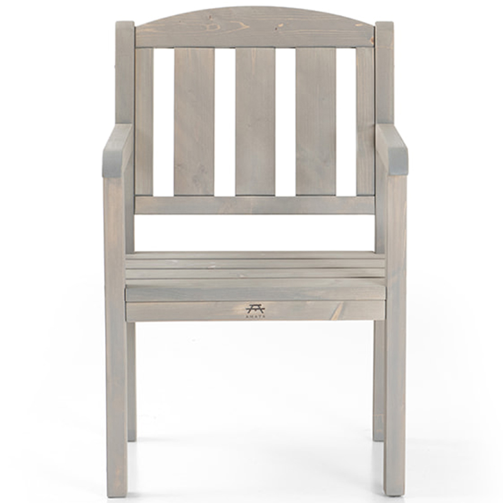 AMATA Ungurs Grey Wooden Garden Chair Image 3