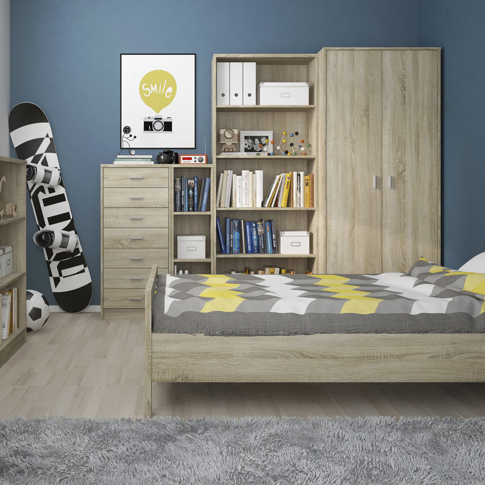 Florence 4 You 3 Shelf Sonama Oak Medium Narrow Bookcase Image 3